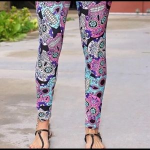 💜💀NWT,Sugar Skull Leggings,Plus Size/TC/PlusSize
